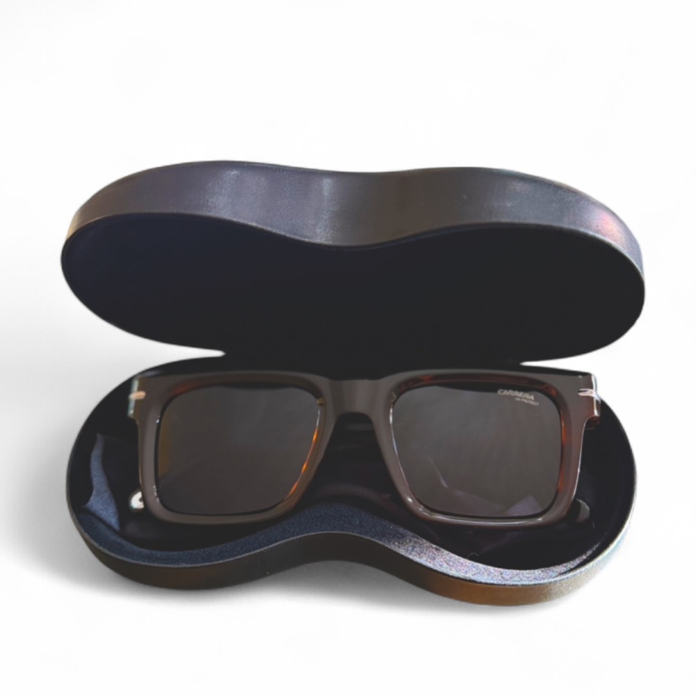 NWT Men’s Carrera Thick Frame Square Brown Sunglasses (52-21-150 mm) - Picture 3 of 5